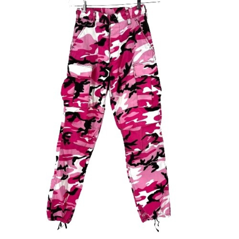 Rothco BDU Cargo‎ Camo Pants Women's Pink Military Fatigues Army Paratrooper